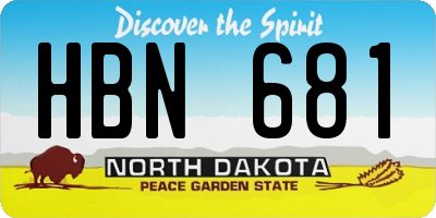 ND license plate HBN681