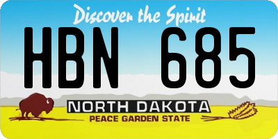 ND license plate HBN685