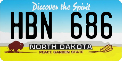 ND license plate HBN686