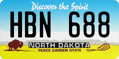 ND license plate HBN688