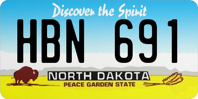 ND license plate HBN691