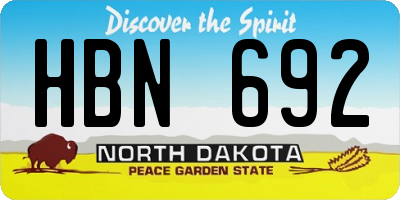 ND license plate HBN692