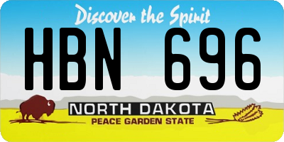 ND license plate HBN696