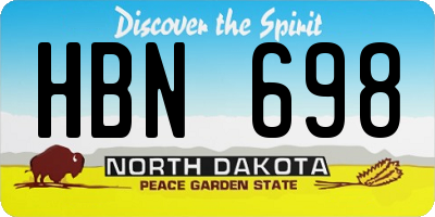 ND license plate HBN698