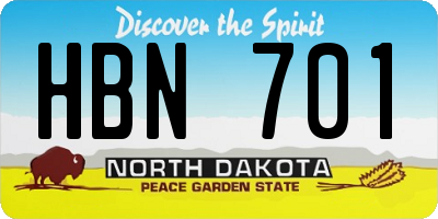 ND license plate HBN701