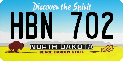 ND license plate HBN702