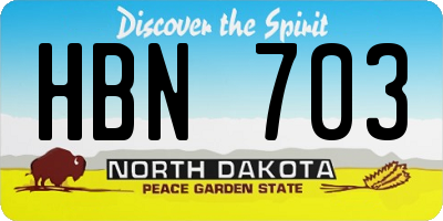 ND license plate HBN703