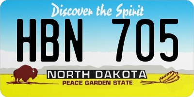 ND license plate HBN705