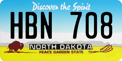 ND license plate HBN708