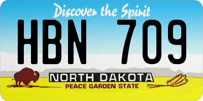 ND license plate HBN709