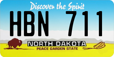 ND license plate HBN711