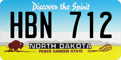 ND license plate HBN712