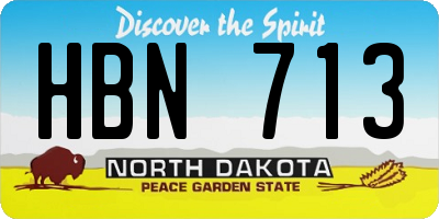 ND license plate HBN713