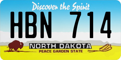 ND license plate HBN714