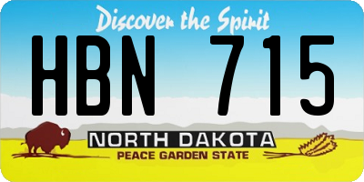 ND license plate HBN715