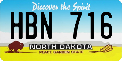 ND license plate HBN716