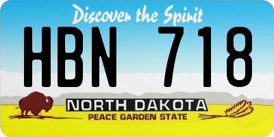 ND license plate HBN718