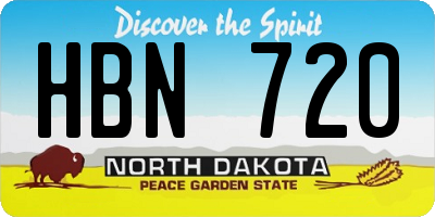 ND license plate HBN720