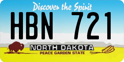 ND license plate HBN721