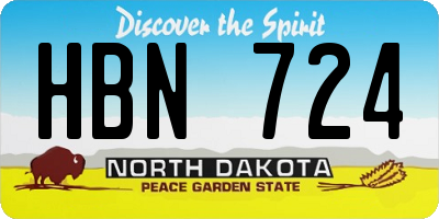 ND license plate HBN724