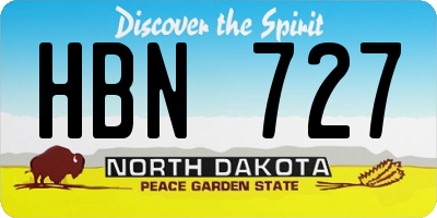 ND license plate HBN727