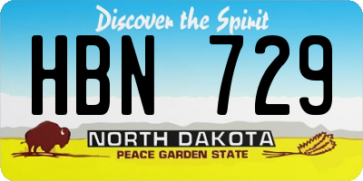 ND license plate HBN729