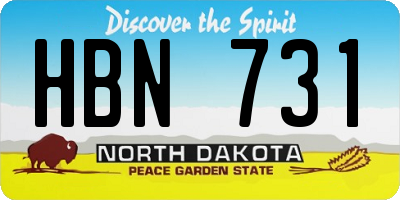 ND license plate HBN731