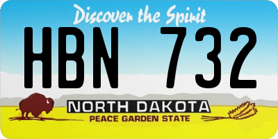 ND license plate HBN732