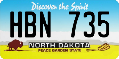 ND license plate HBN735