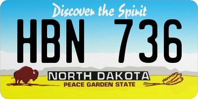 ND license plate HBN736