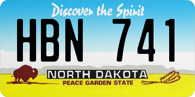 ND license plate HBN741