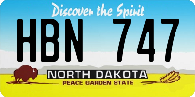 ND license plate HBN747