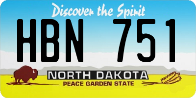 ND license plate HBN751