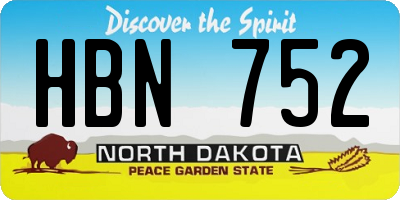 ND license plate HBN752