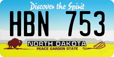 ND license plate HBN753