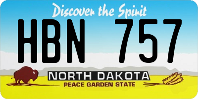 ND license plate HBN757