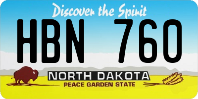 ND license plate HBN760