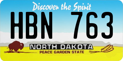 ND license plate HBN763