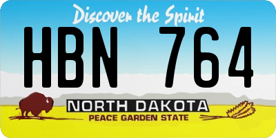 ND license plate HBN764