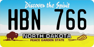 ND license plate HBN766