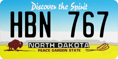 ND license plate HBN767