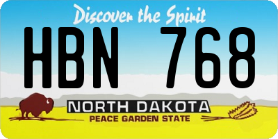 ND license plate HBN768