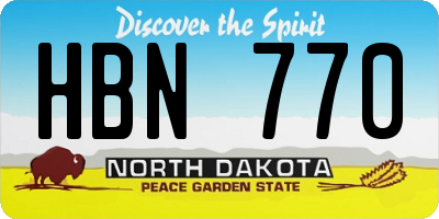 ND license plate HBN770