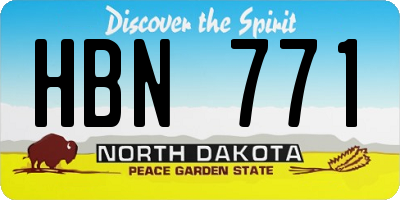 ND license plate HBN771