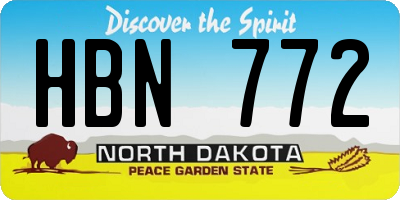 ND license plate HBN772