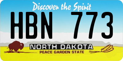 ND license plate HBN773