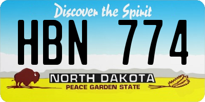 ND license plate HBN774