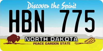 ND license plate HBN775