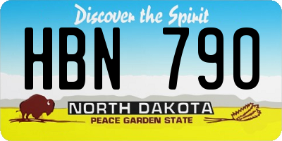 ND license plate HBN790
