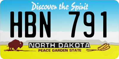 ND license plate HBN791